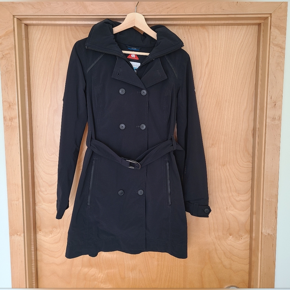 Columbia Women's Black Double-Breasted Trench Coat